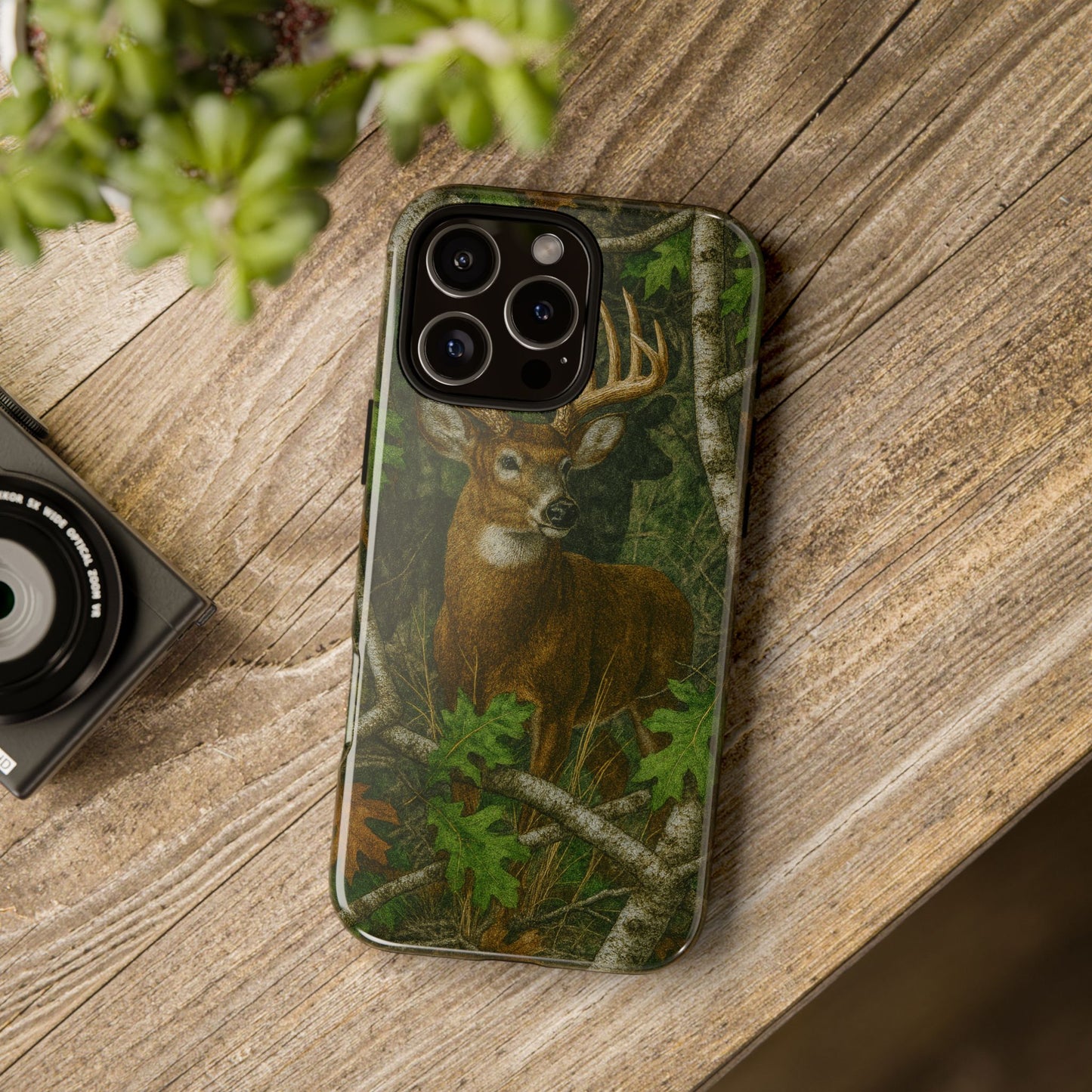 Deer Vintage Tree Camouflage Tough Phone Case