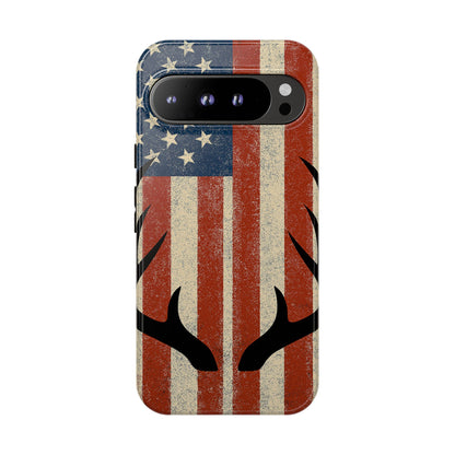 Deer Hunting American Flag Tough Phone Case