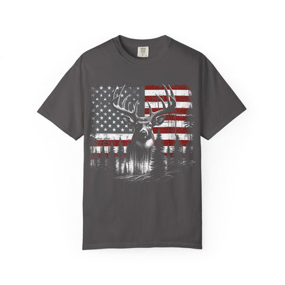 Deer Hunting American Flag Tshirt