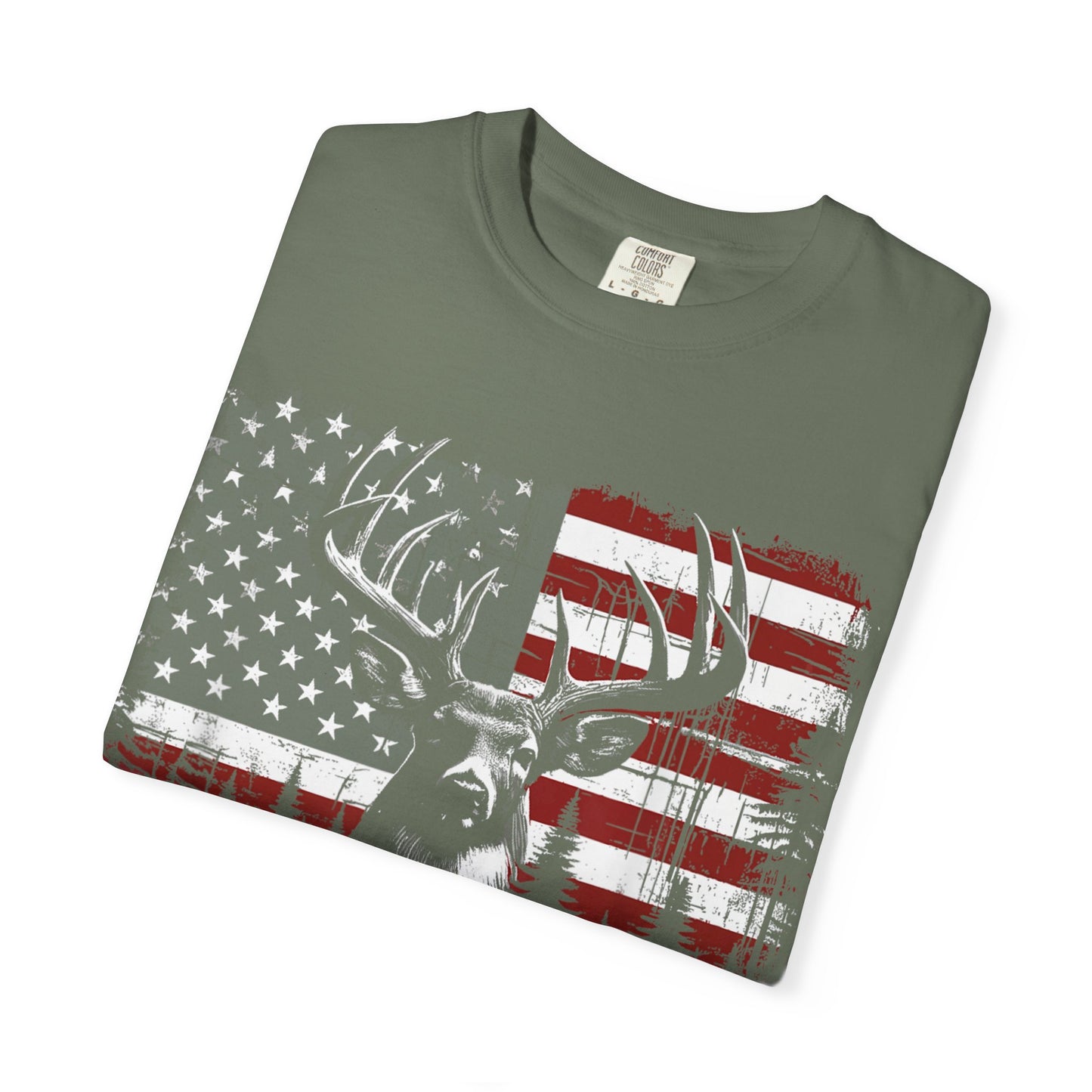 Deer Hunting American Flag Tshirt