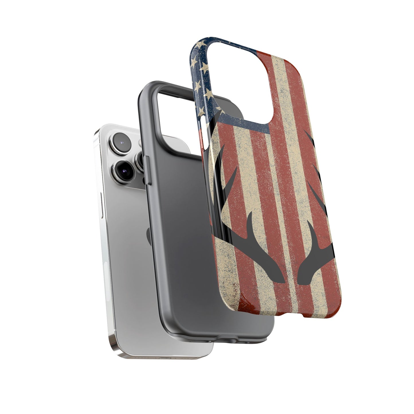 Deer Hunting American Flag Tough Phone Case