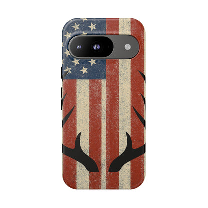 Deer Hunting American Flag Tough Phone Case