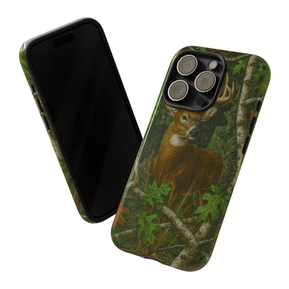 Deer Vintage Tree Camouflage Tough Phone Case