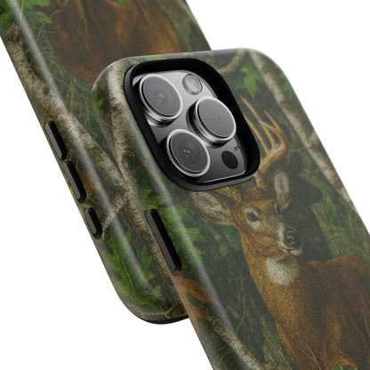 Deer Vintage Tree Camouflage Tough Phone Case