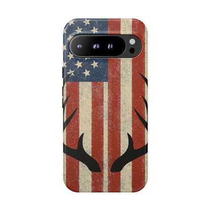 Deer Hunting American Flag Tough Phone Case