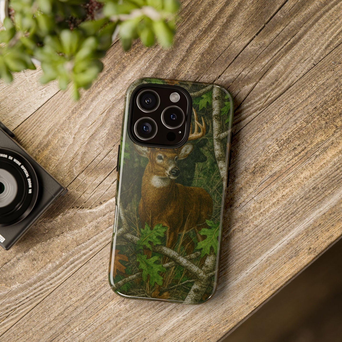 Deer Vintage Tree Camouflage Tough Phone Case