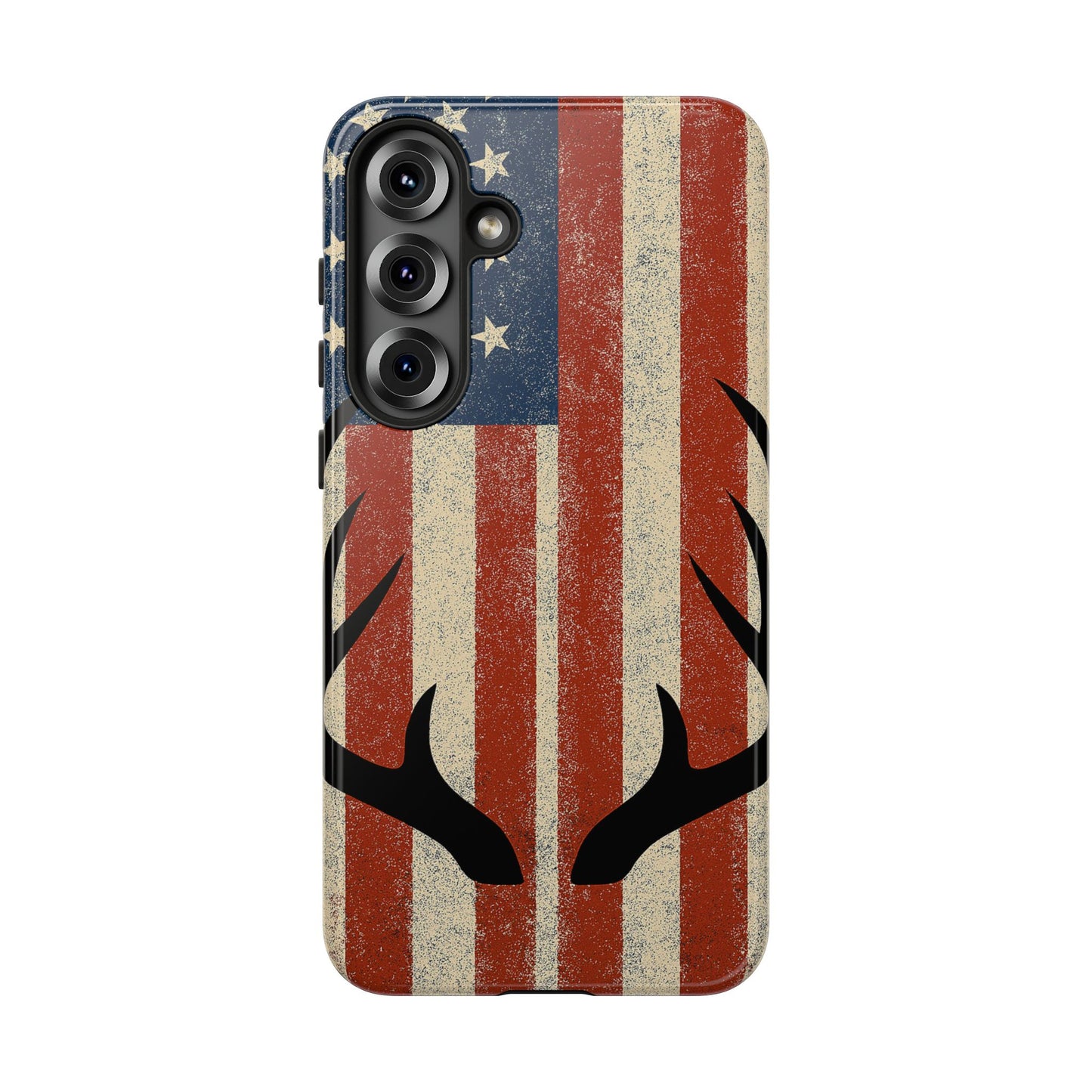 Deer Hunting American Flag Tough Phone Case