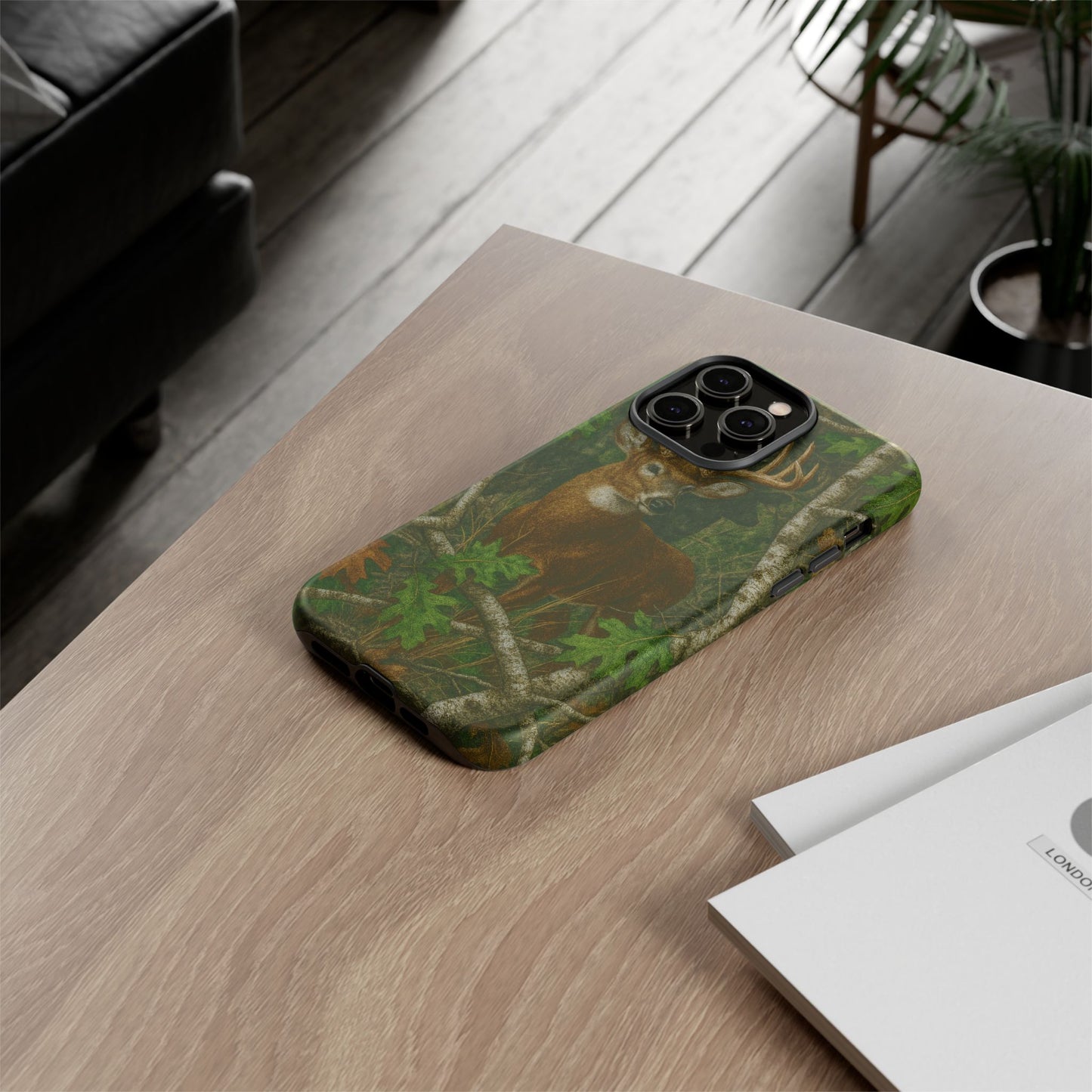 Deer Vintage Tree Camouflage Tough Phone Case