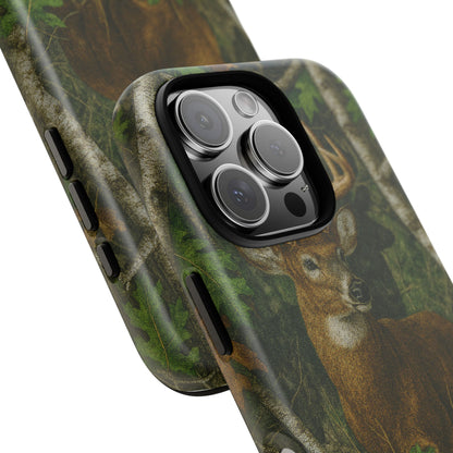 Deer Vintage Tree Camouflage Tough Phone Case