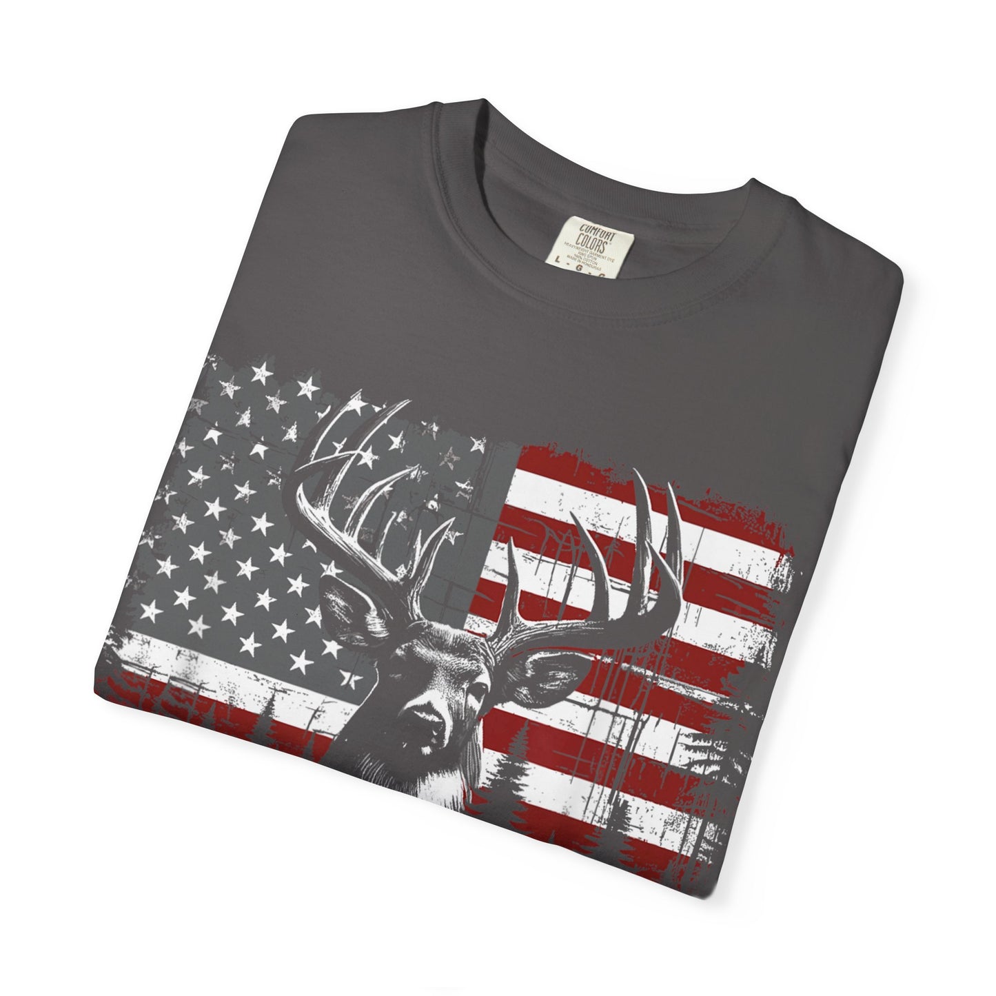 Deer Hunting American Flag Tshirt