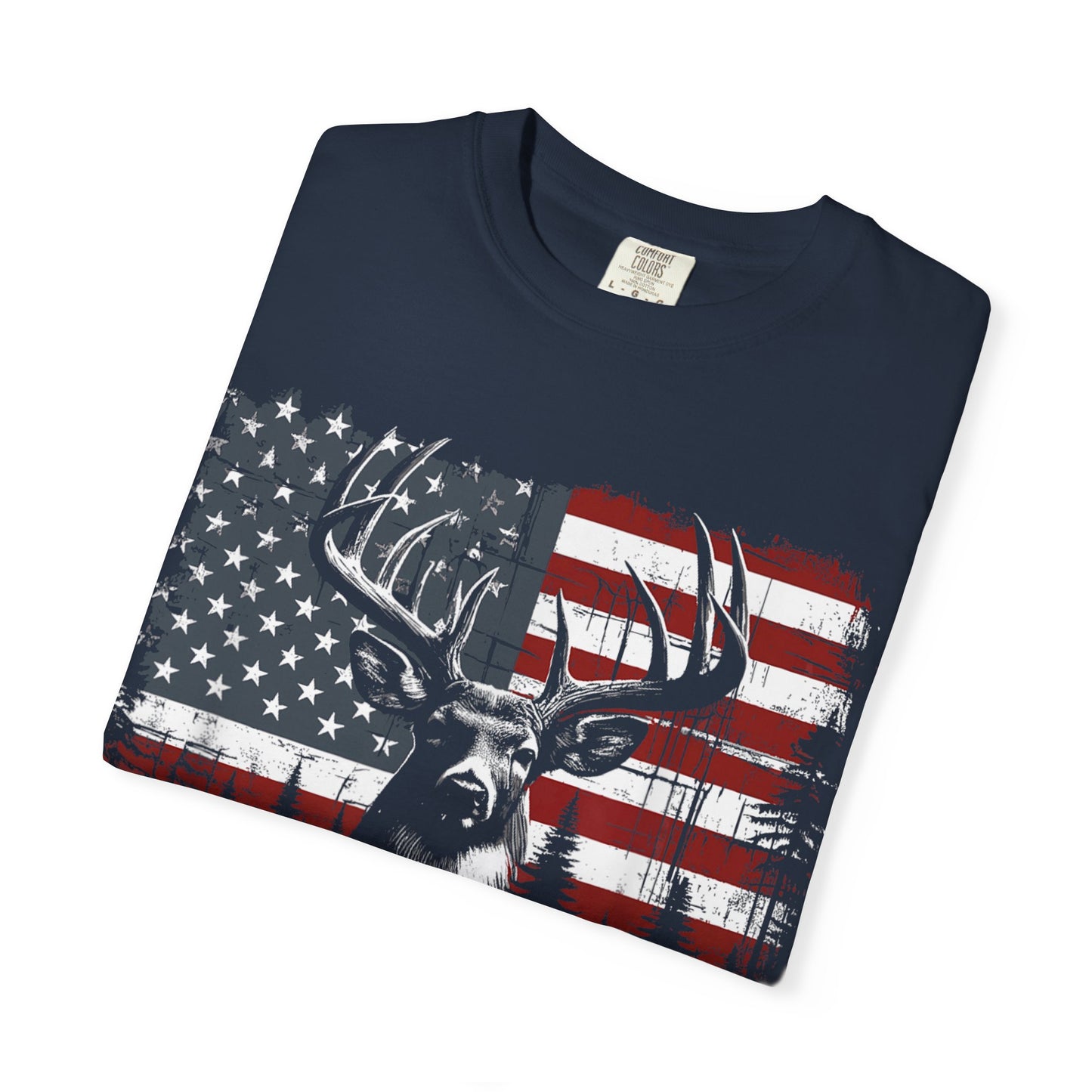 Deer Hunting American Flag Tshirt