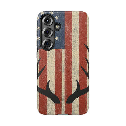 Deer Hunting American Flag Tough Phone Case