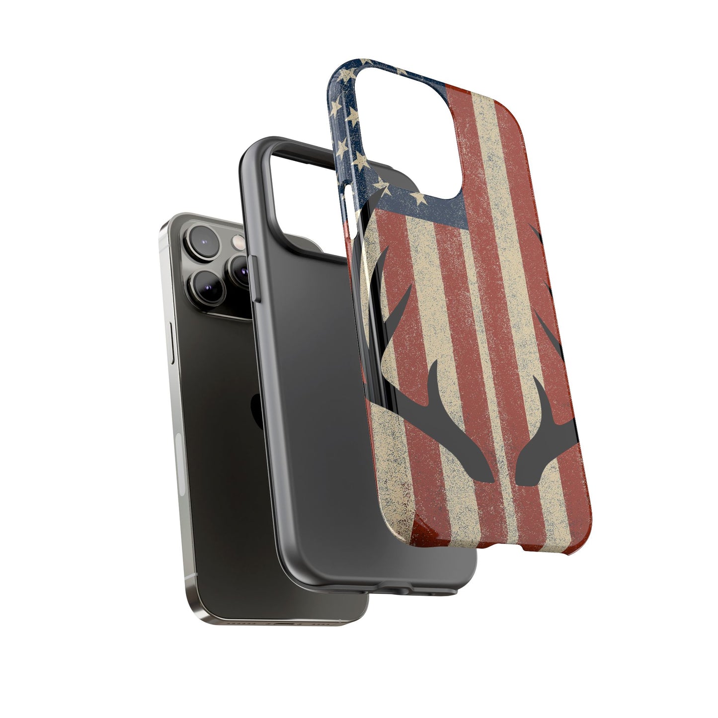 Deer Hunting American Flag Tough Phone Case