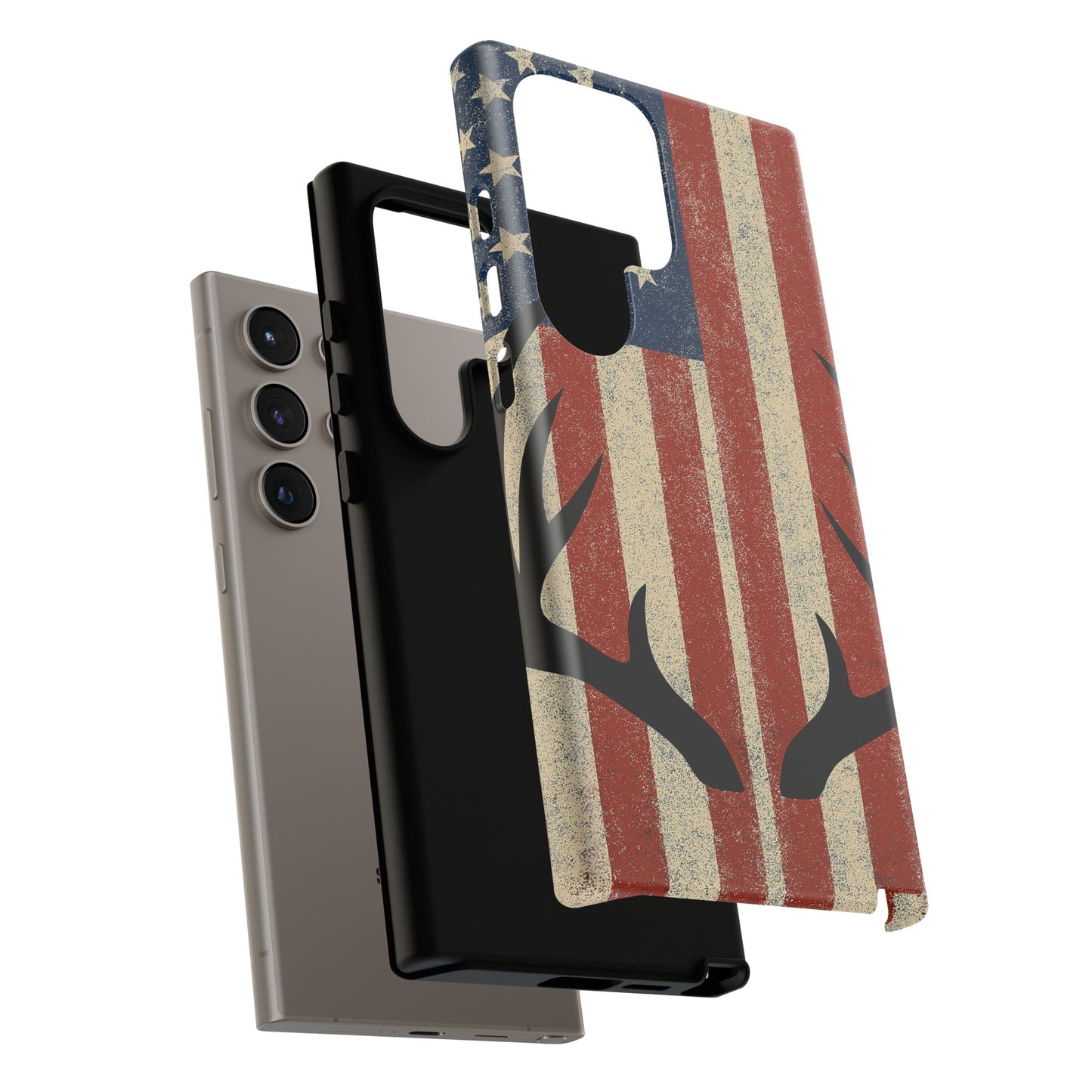 Deer Hunting American Flag Tough Phone Case