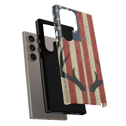 Deer Hunting American Flag Tough Phone Case