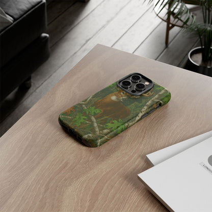 Deer Vintage Tree Camouflage Tough Phone Case