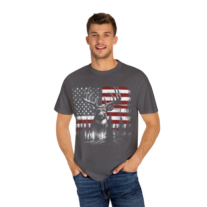 Deer Hunting American Flag Tshirt