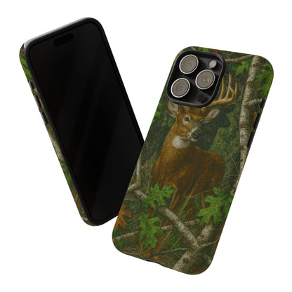Deer Vintage Tree Camouflage Tough Phone Case