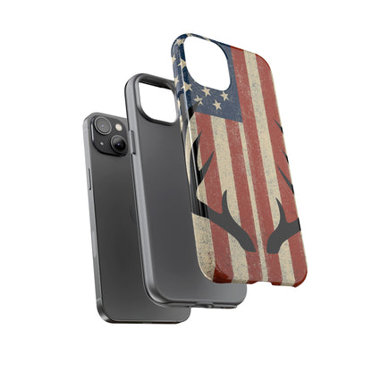 Deer Hunting American Flag Tough Phone Case