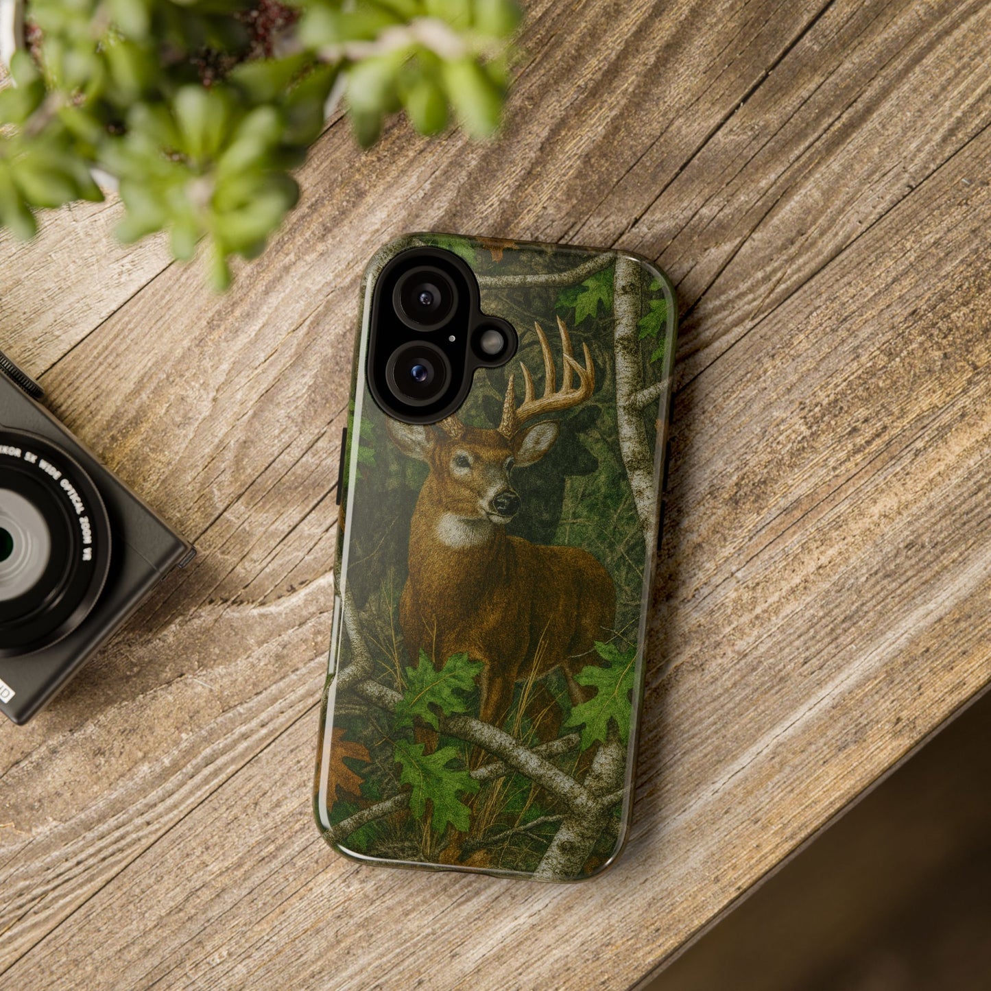 Deer Vintage Tree Camouflage Tough Phone Case