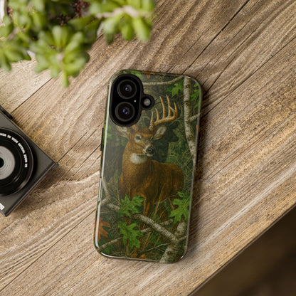 Deer Vintage Tree Camouflage Tough Phone Case