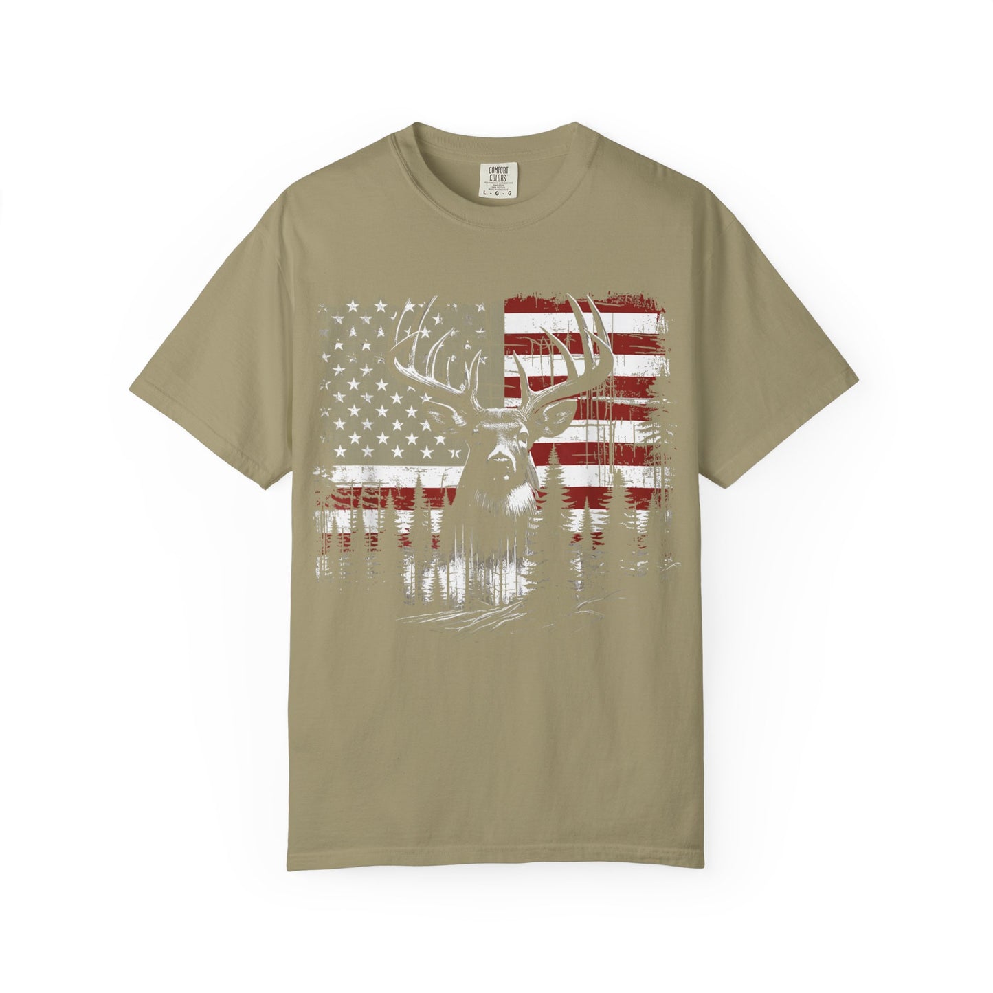 Deer Hunting American Flag Tshirt