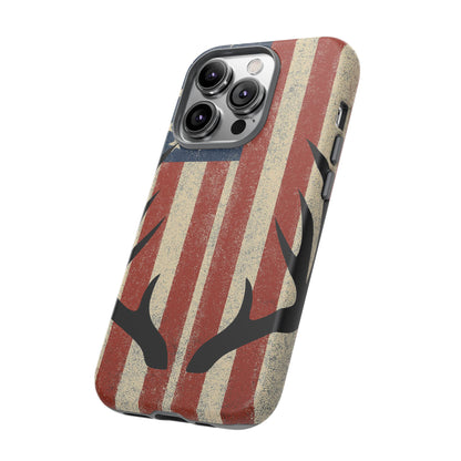 Deer Hunting American Flag Tough Phone Case
