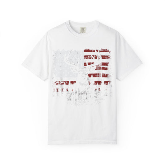 Deer Hunting American Flag Tshirt