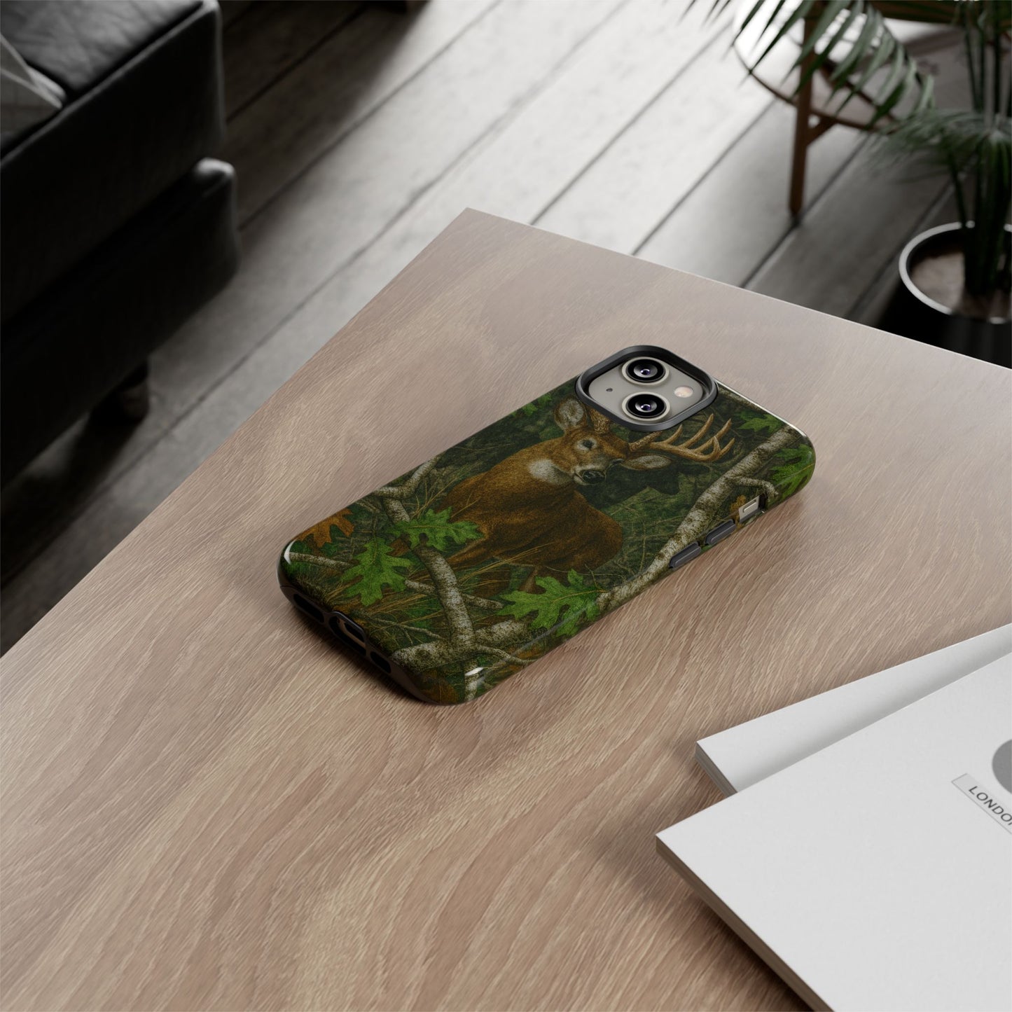 Deer Vintage Tree Camouflage Tough Phone Case