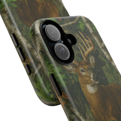 Deer Vintage Tree Camouflage Tough Phone Case