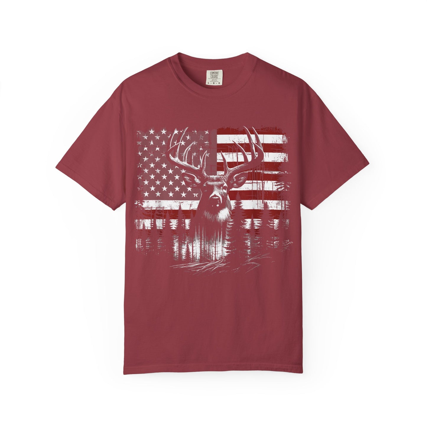 Deer Hunting American Flag Tshirt