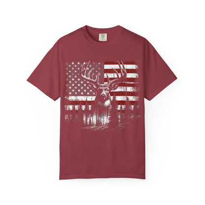 Deer Hunting American Flag Tshirt