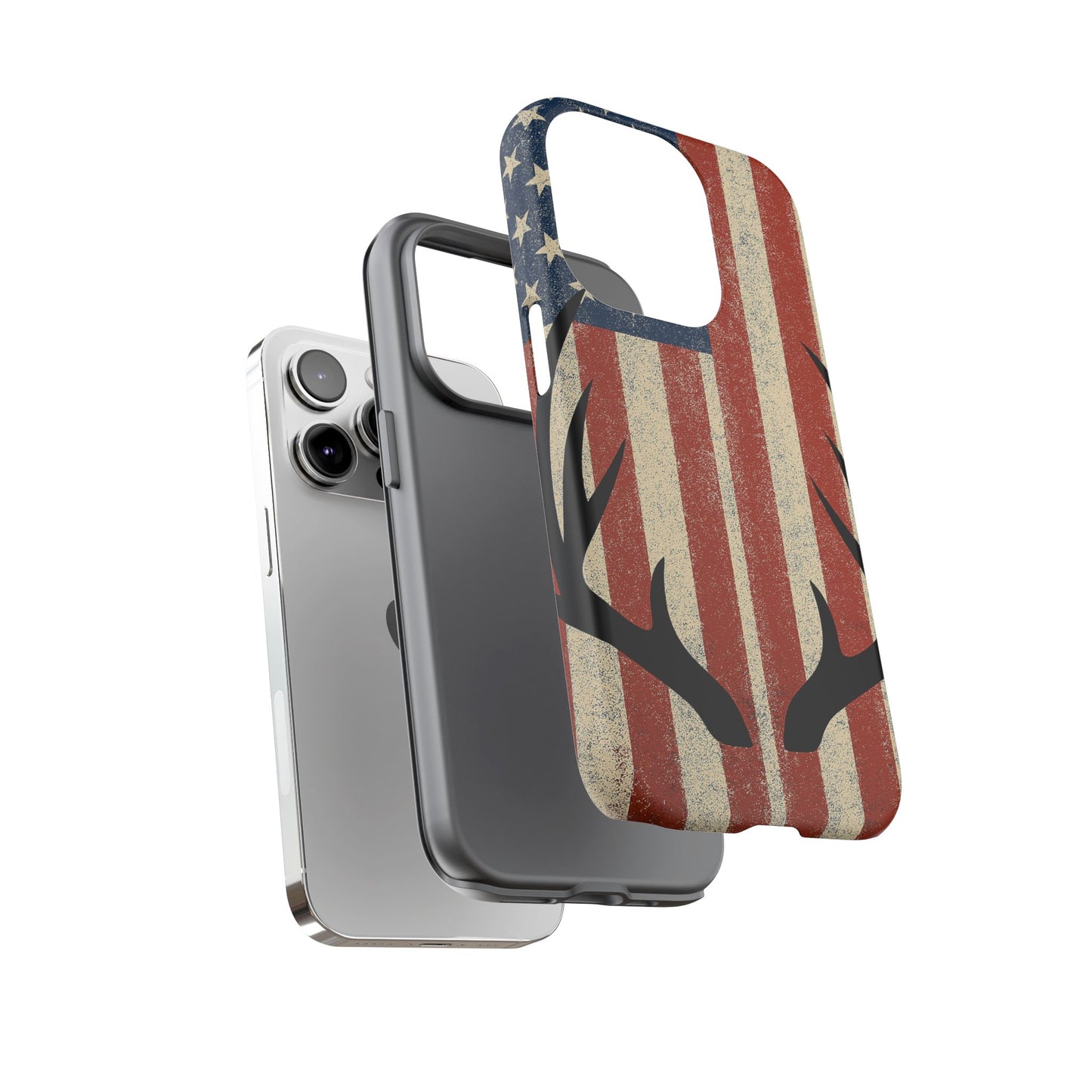 Deer Hunting American Flag Tough Phone Case