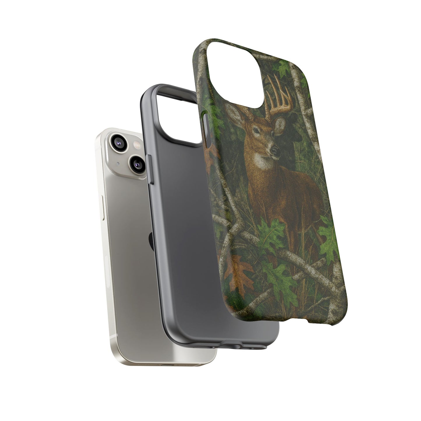 Deer Vintage Tree Camouflage Tough Phone Case