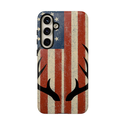 Deer Hunting American Flag Tough Phone Case