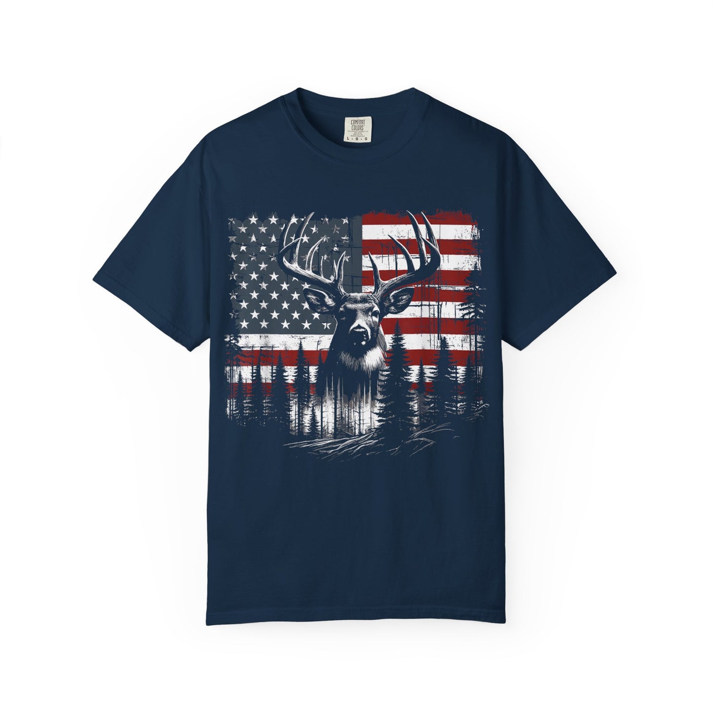 Deer Hunting American Flag Tshirt