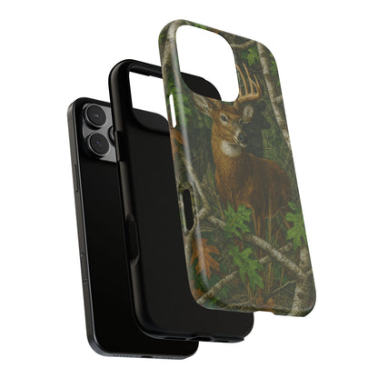 Deer Vintage Tree Camouflage Tough Phone Case
