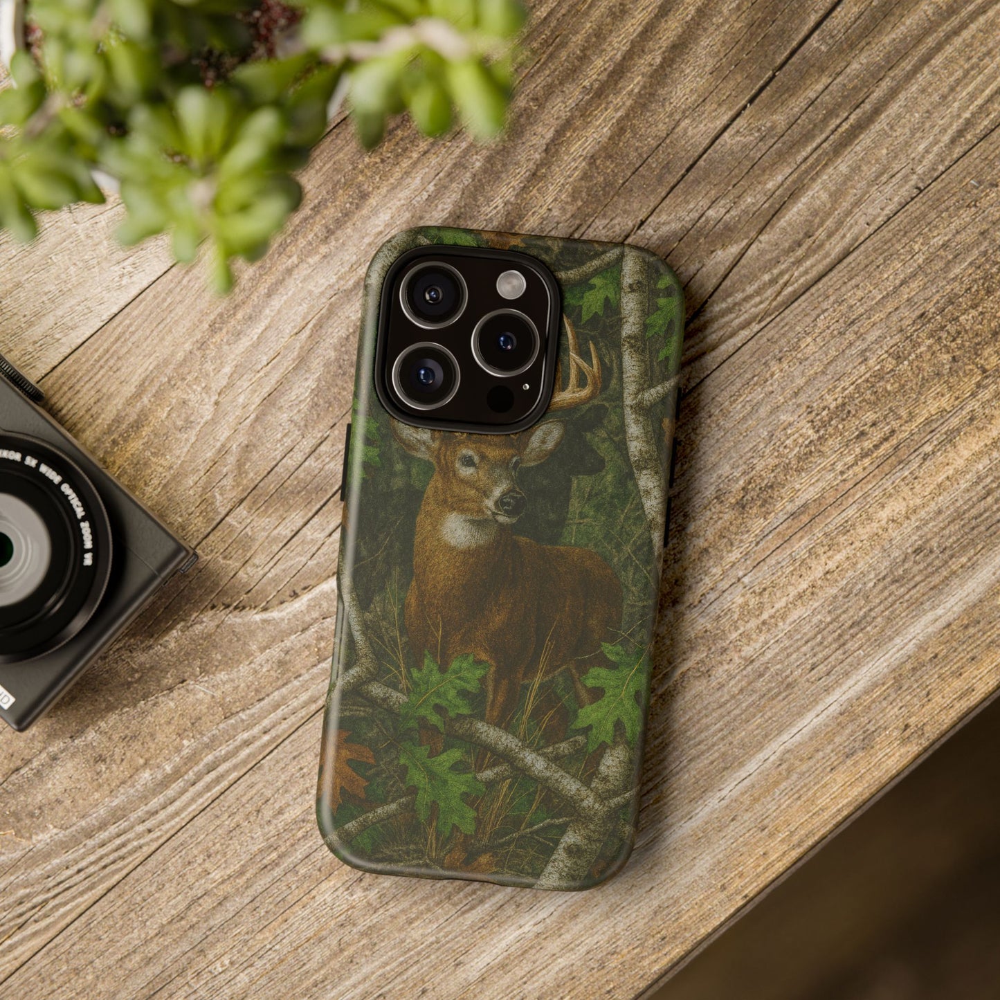 Deer Vintage Tree Camouflage Tough Phone Case