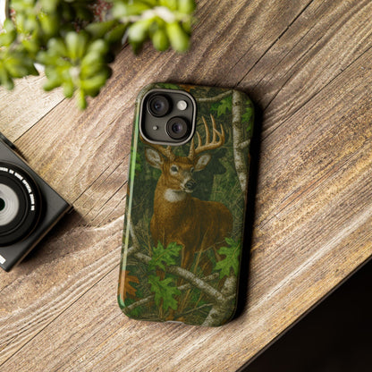 Deer Vintage Tree Camouflage Tough Phone Case