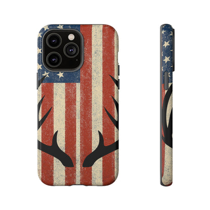 Deer Hunting American Flag Tough Phone Case