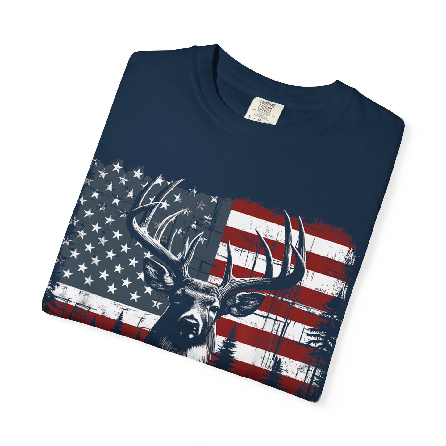 Deer Hunting American Flag Tshirt