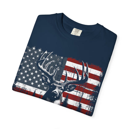 Deer Hunting American Flag Tshirt