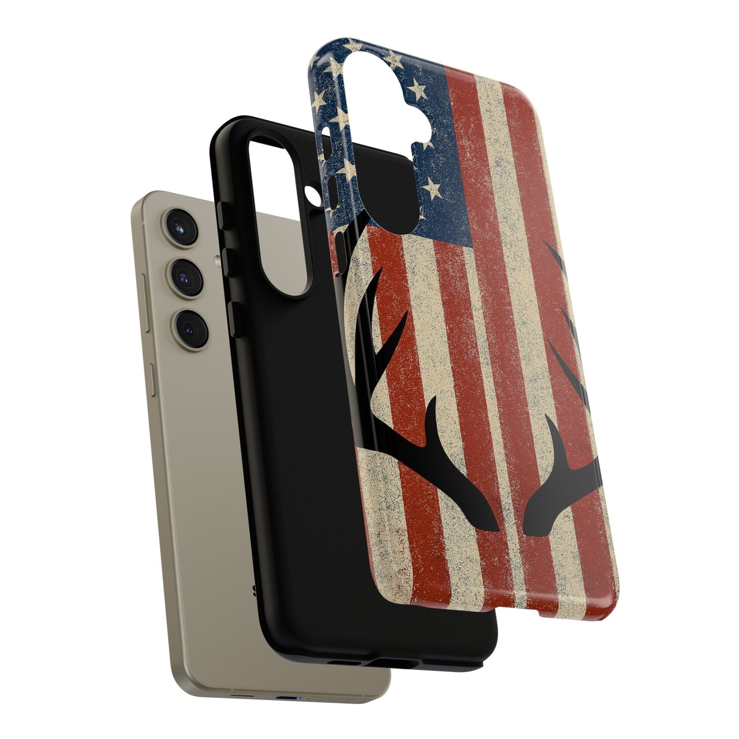 Deer Hunting American Flag Tough Phone Case