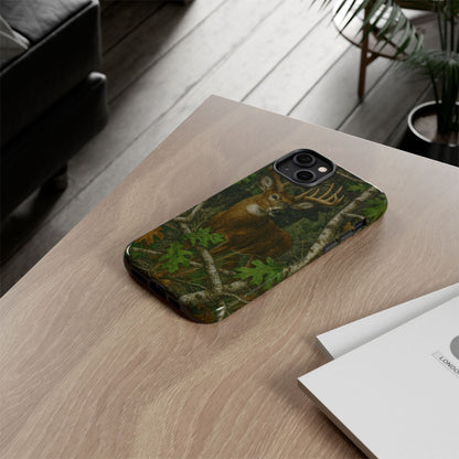 Deer Vintage Tree Camouflage Tough Phone Case