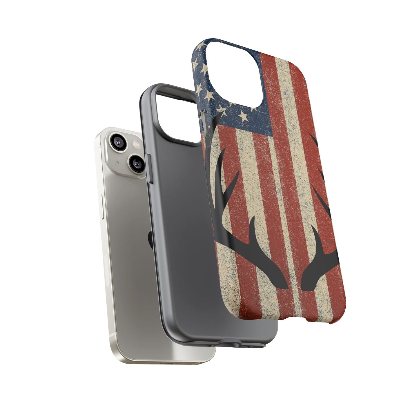 Deer Hunting American Flag Tough Phone Case