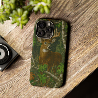Deer Vintage Tree Camouflage Tough Phone Case