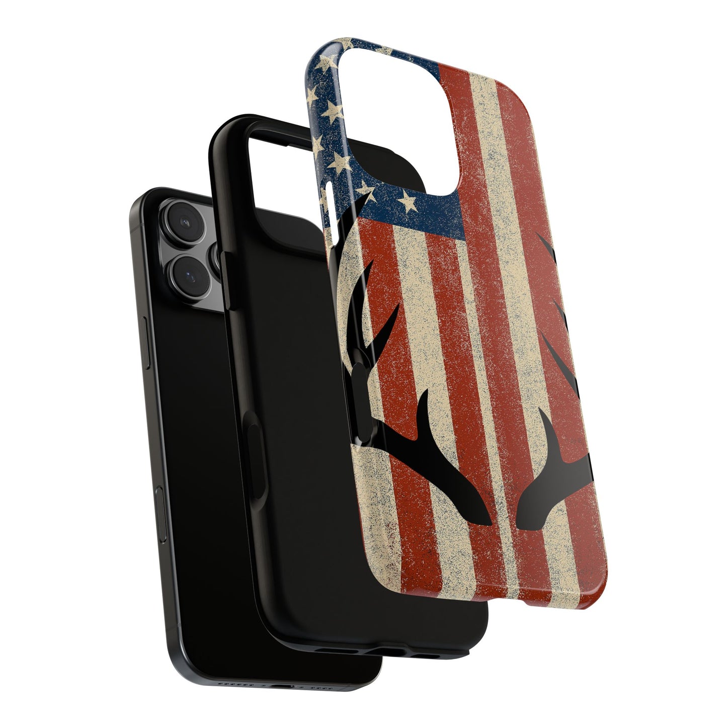 Deer Hunting American Flag Tough Phone Case