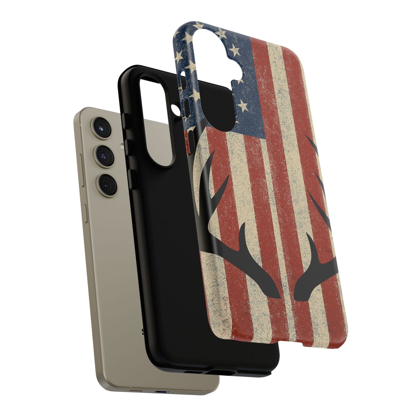 Deer Hunting American Flag Tough Phone Case