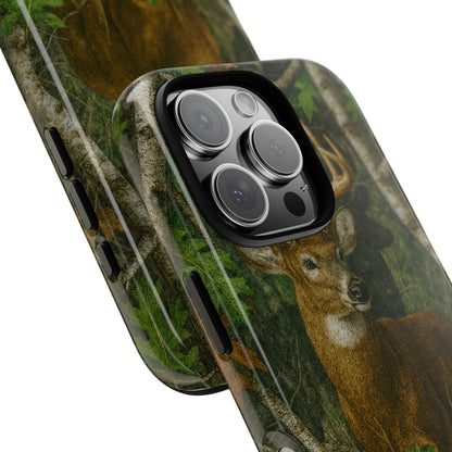 Deer Vintage Tree Camouflage Tough Phone Case