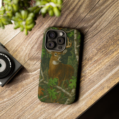 Deer Vintage Tree Camouflage Tough Phone Case